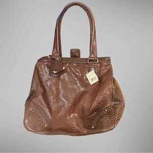 NWT Liz Claiborne Faux Alligator Handbag